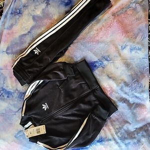 NWT Adidas Infant Velour Set, Black/White, Sz 4T